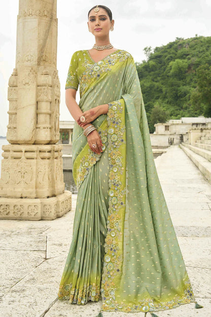 Slate-Green-Colour-Viscose-Tissue-Silk-Designer-Saree-VSSD1112653