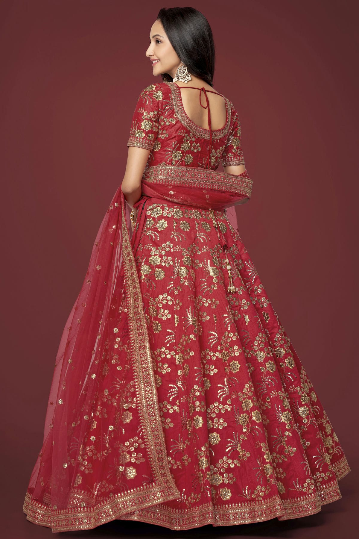 Slub Silk Embroidery A Line Lehenga Choli