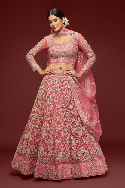 Soft Net Embroidery A Line Lehenga Choli