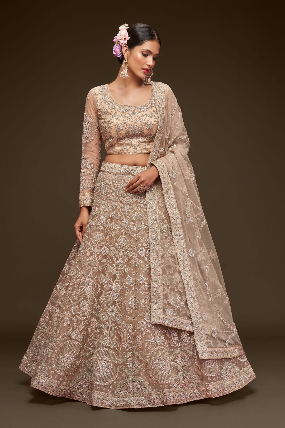 Soft Net Embroidery A Line Lehenga Choli