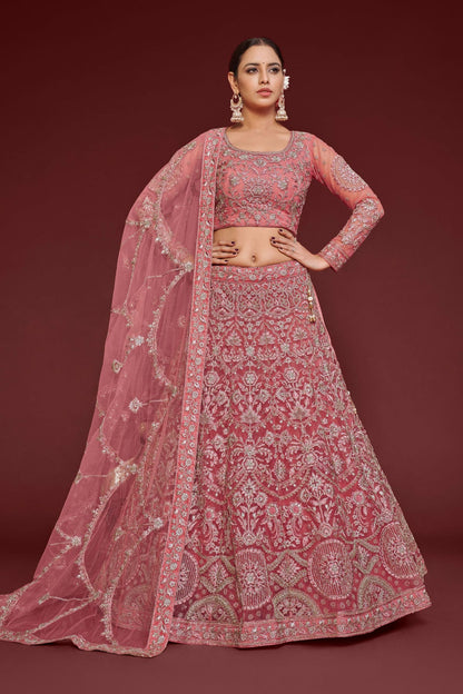 Soft Net Embroidery A Line Lehenga Choli