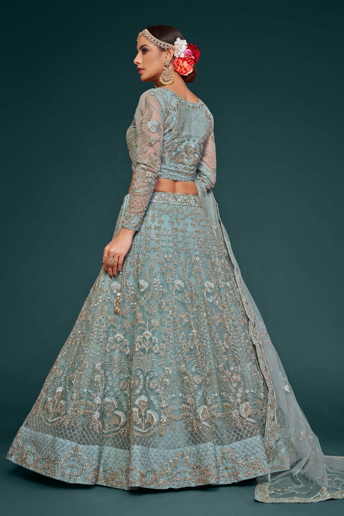 Soft Net Embroidery A Line Lehenga Choli