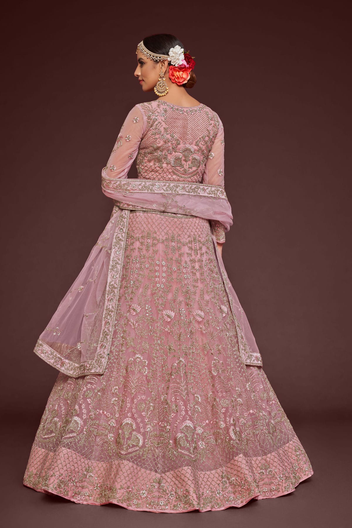 Soft Net Embroidery A Line Lehenga Choli