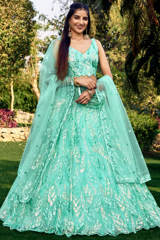 Soft Net Embroidery A Line Lehenga Choli