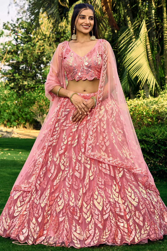 Soft Net Embroidery A Line Lehenga Choli