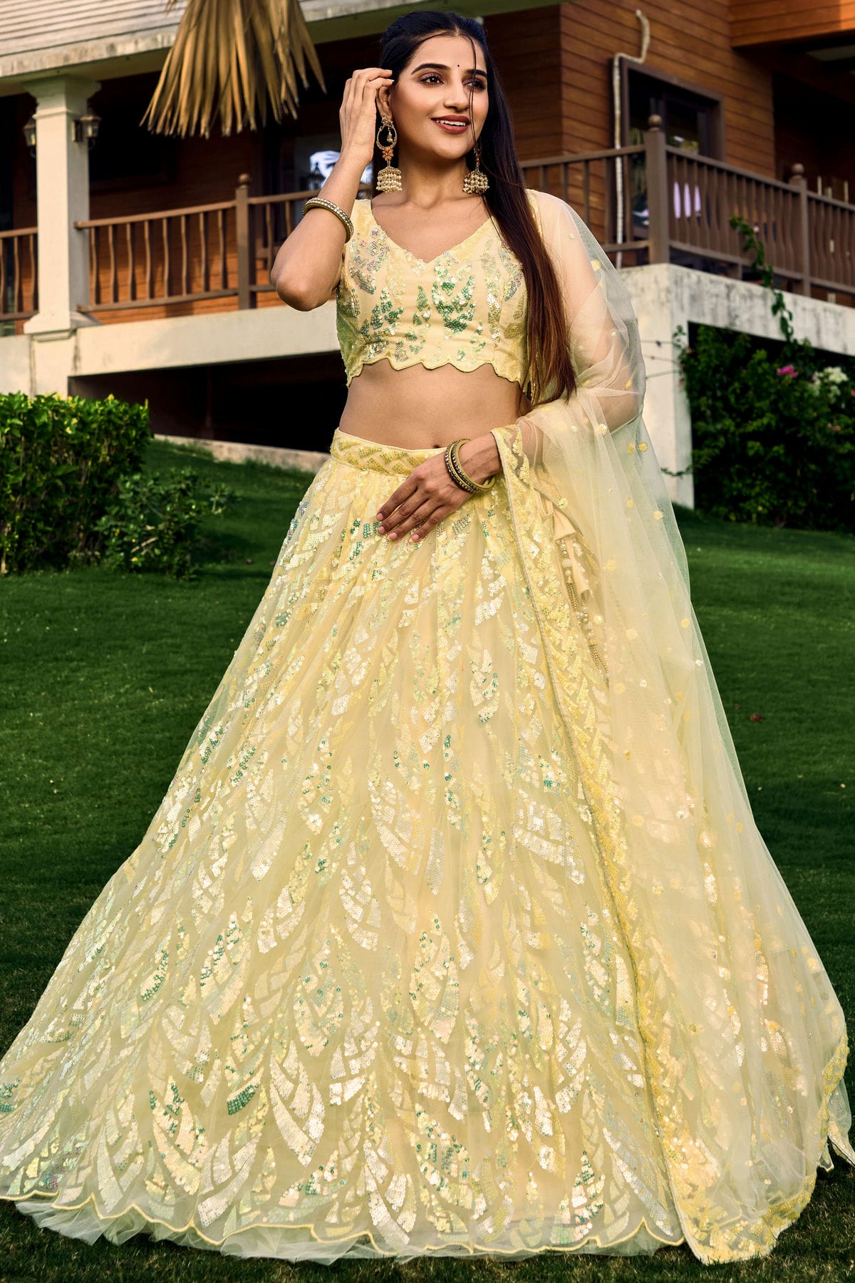 Soft Net Embroidery A Line Lehenga Choli