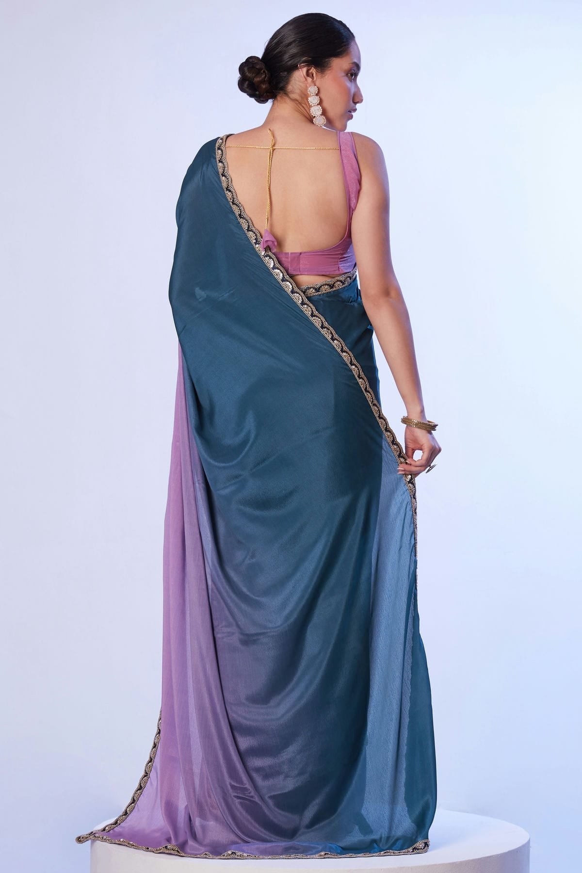 Teal Colour Chinon Designer Saree VSSD1112607