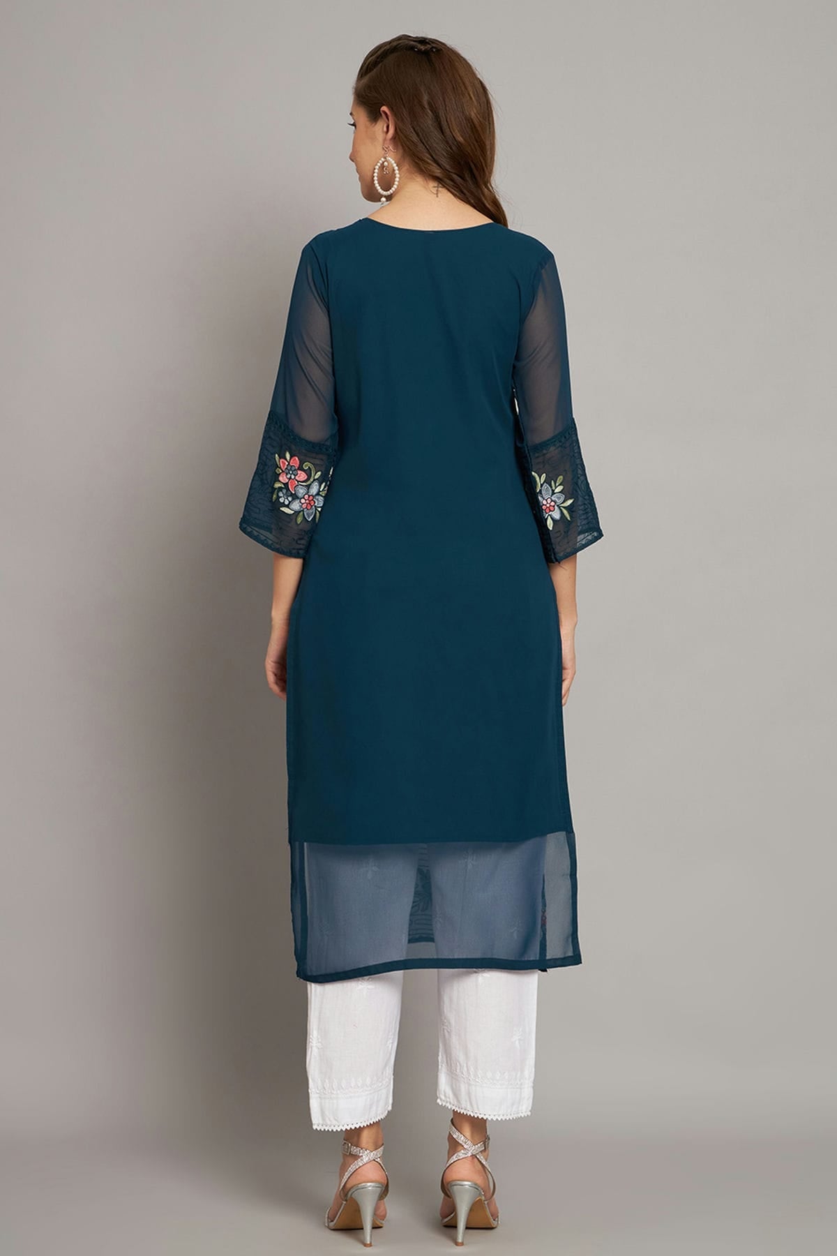 Teal Colour Georgette Kurti VSKR1111211