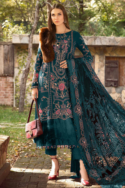 Teal Colour Rayon Semi Stitched Pakistani Suit