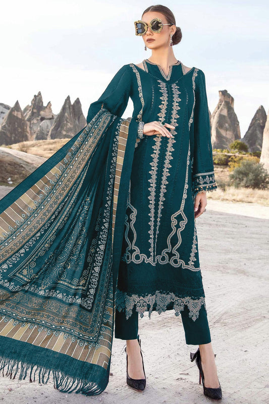 Teal Colour Rayon Semi Stitched Pakistani Suit