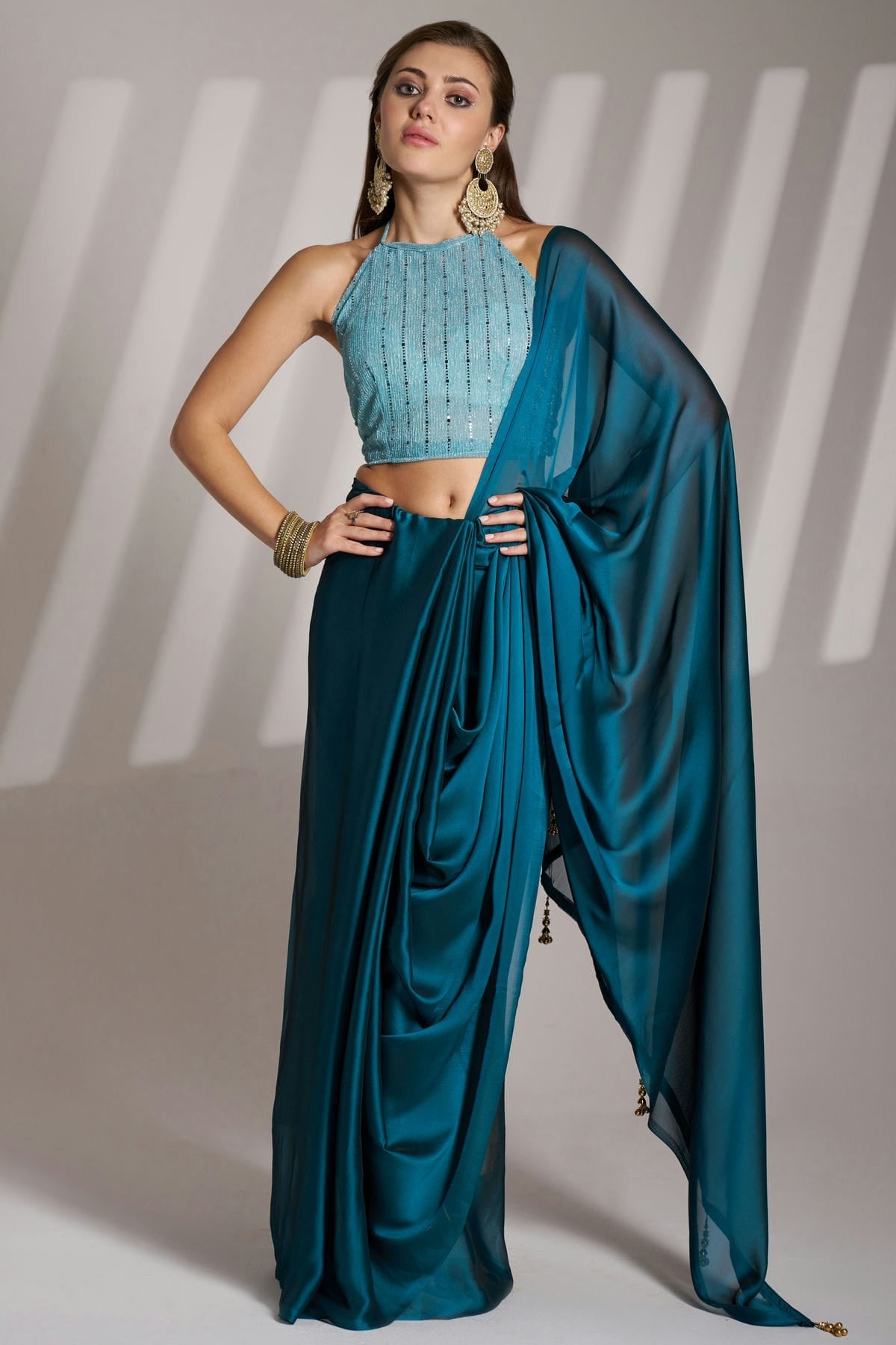 Teal-Colour-Satin-Rangoli-Saree-VSSD1112727