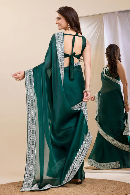 Teal Colour Silk Saree