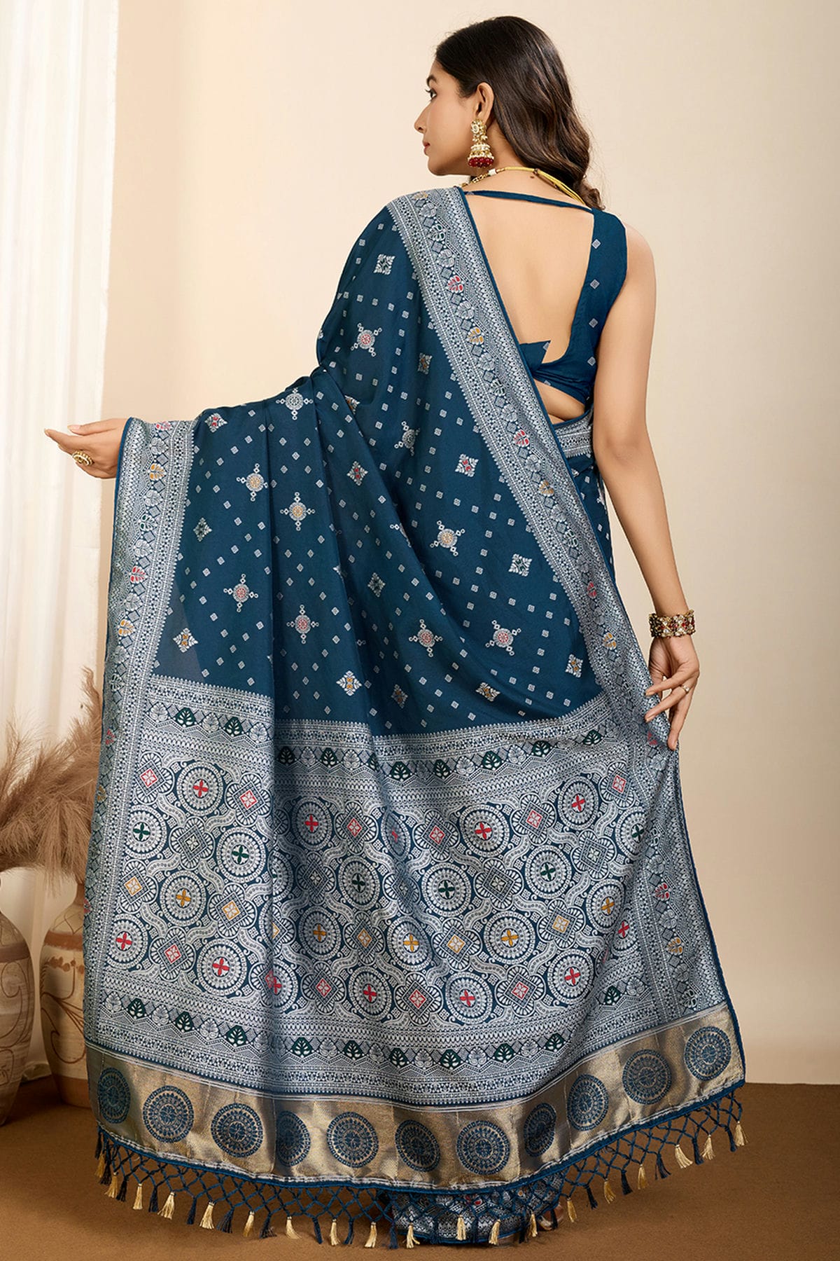 Teal Colour Soft Silk Traditional Saree VSSD1112699