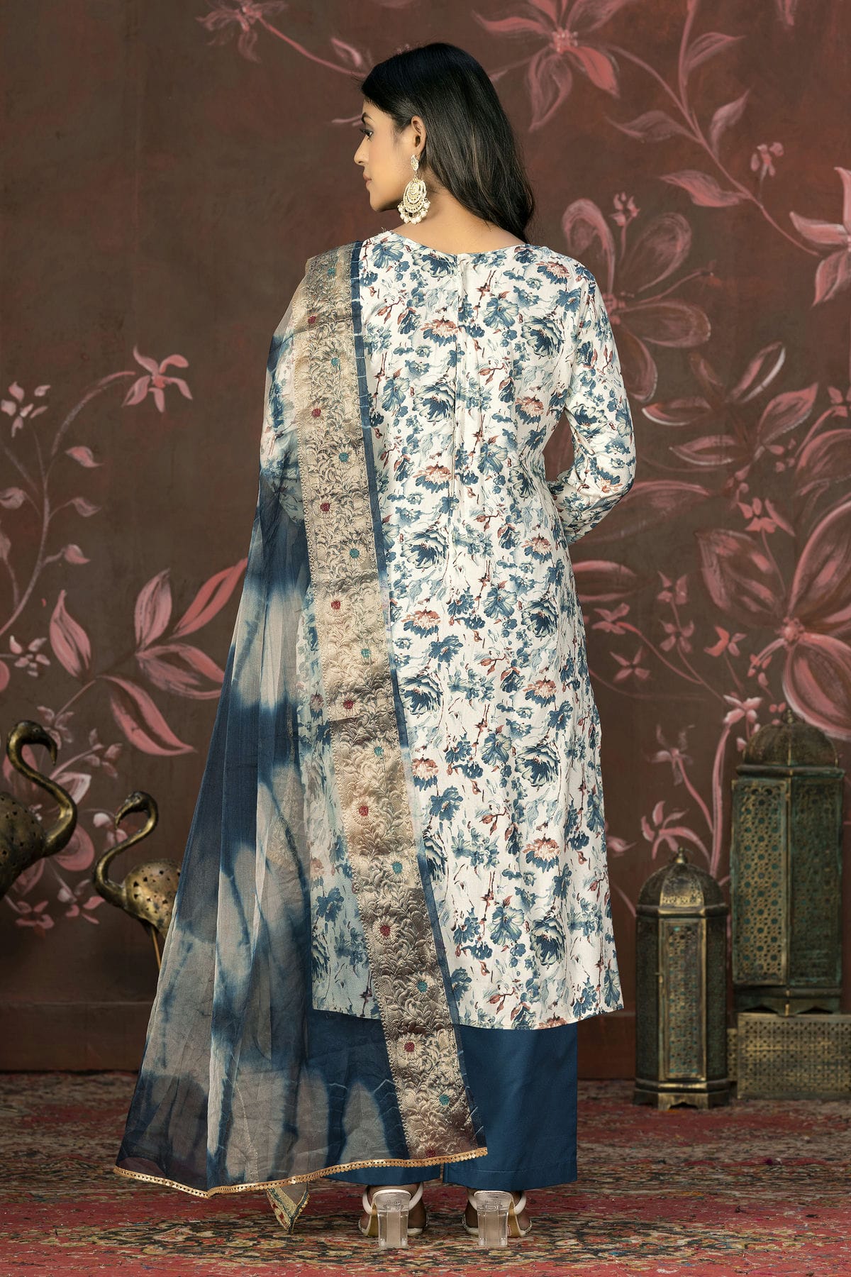 Teal Colour Unstitched Jam Cotton Straight Suit