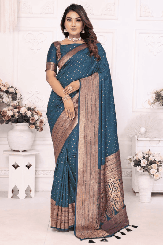 Teal-Colour-Woven-Work-Soft-Silk-Traditional-Saree-VSSD1250284