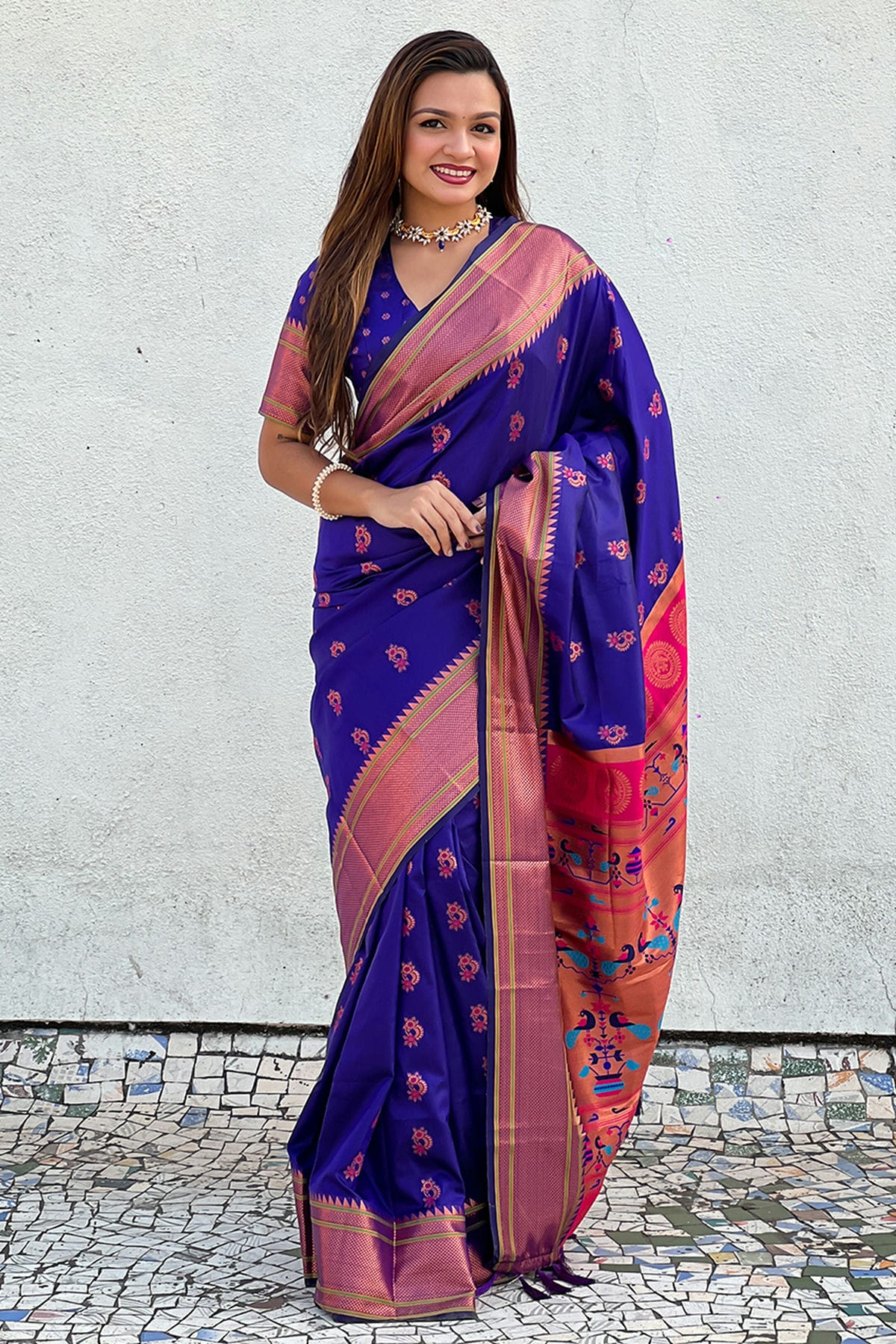 Violet Colour Soft Silk Traditional Saree