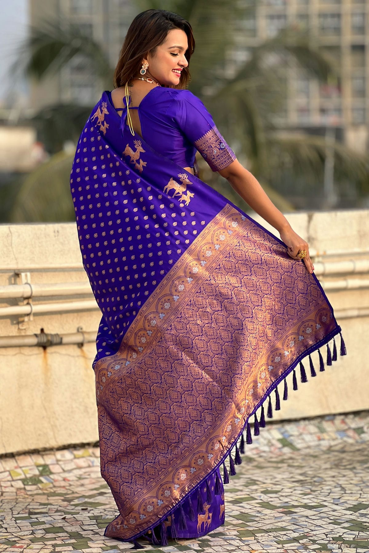 Violet Colour Soft Silk Traditional Saree VSSD1112647