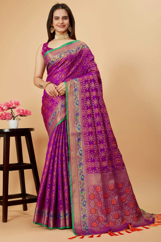 Voilet Colour Patola Silk Saree