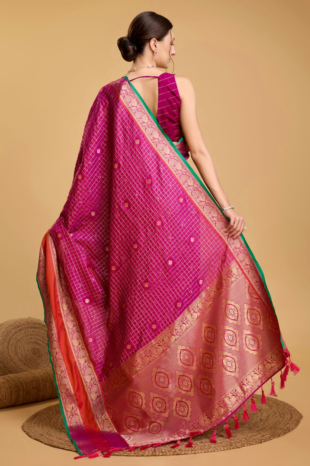 Voilet Colour Silk Saree