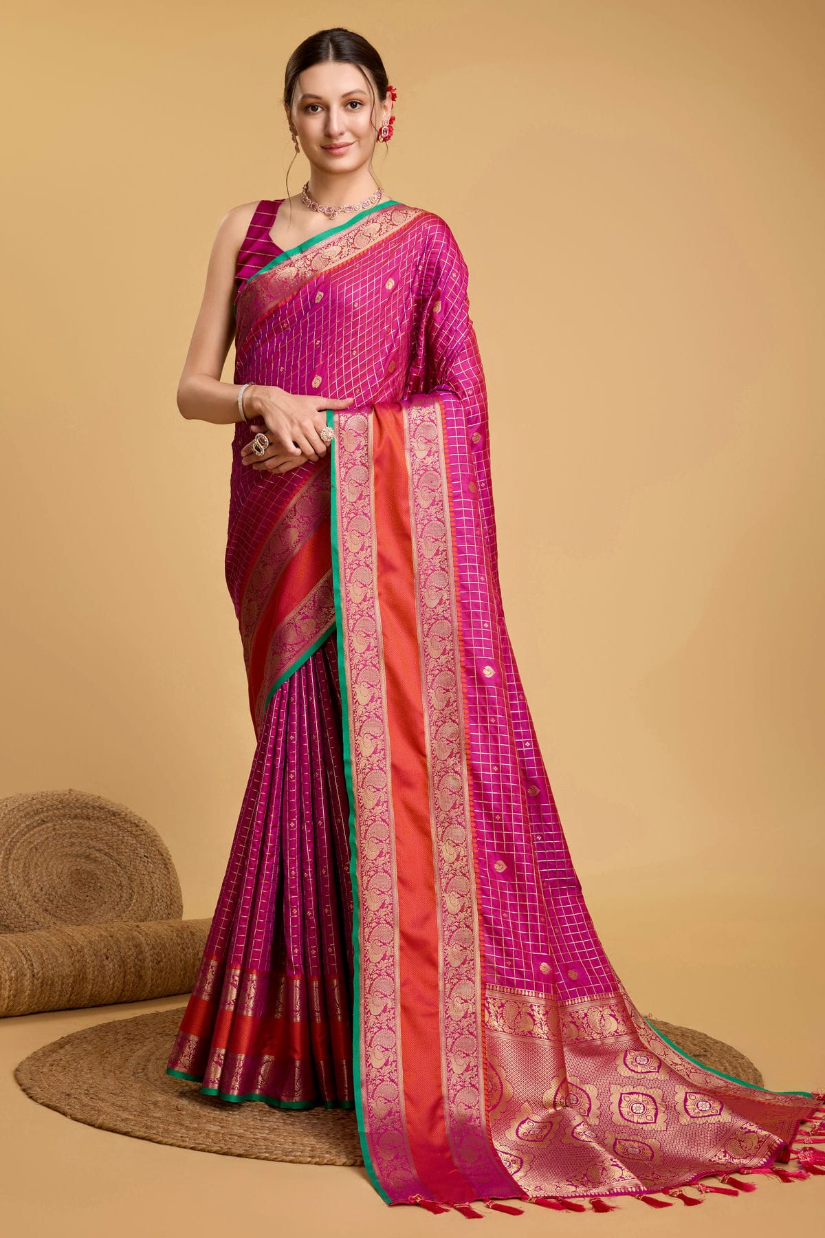 Voilet Colour Silk Saree