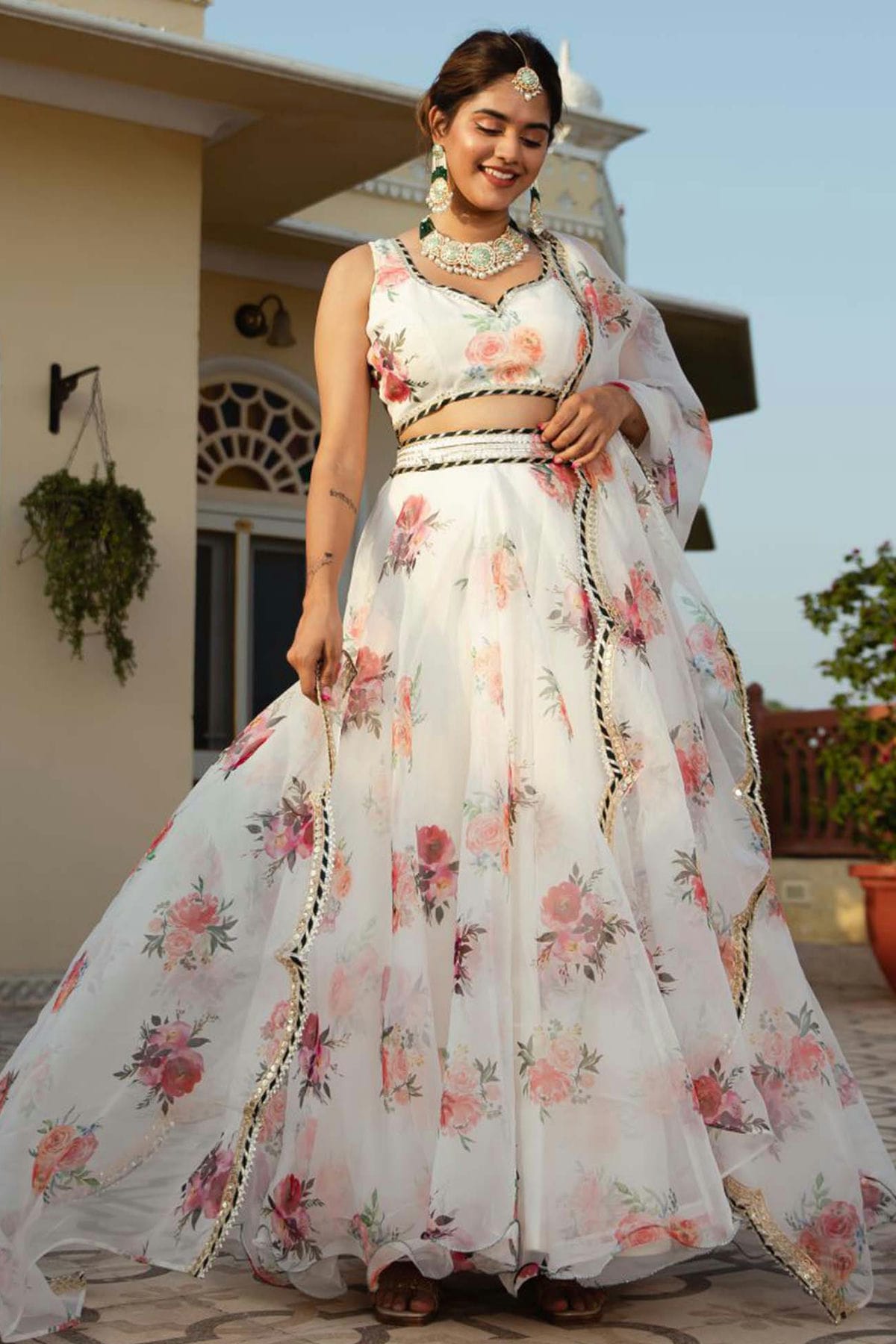 White Colour Organza Lehenga Choli