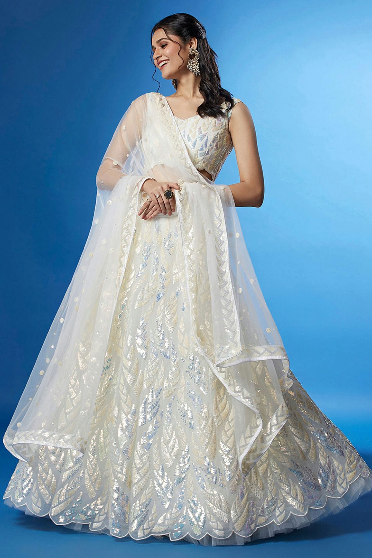 White Colour Soft Net Lehenga Choli