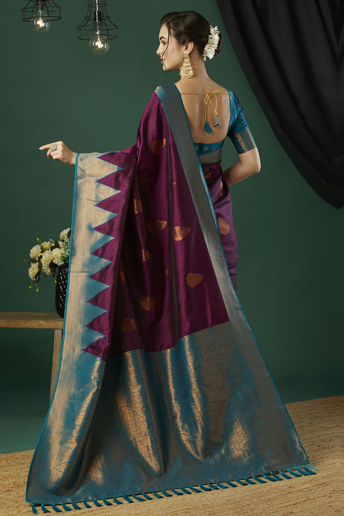 Wine Colour Banarasi Silk Traditional Saree VSSD1111879