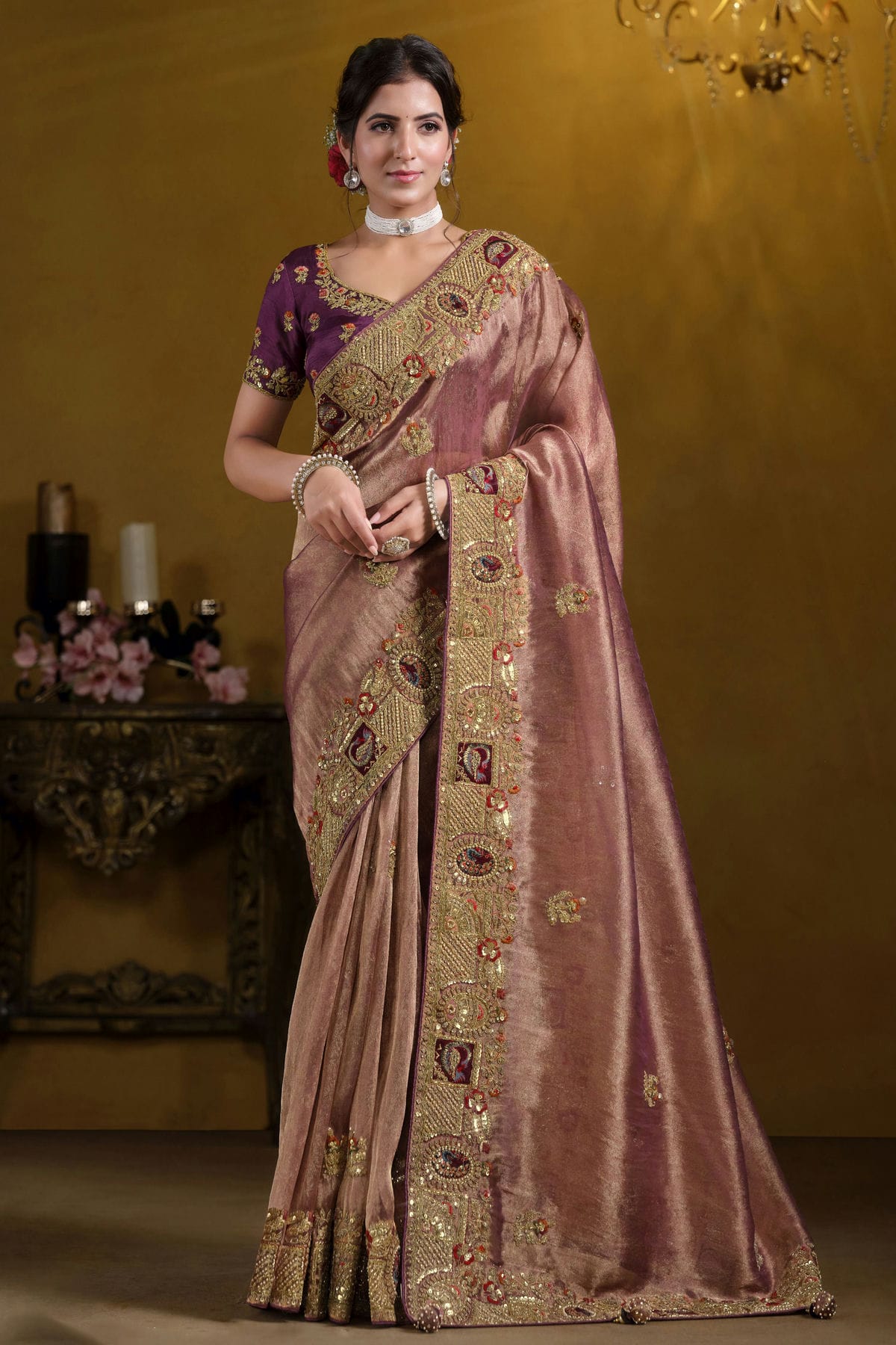 Wine-Colour-Georgette-and-Organza-Designer-Saree-VSSD1112596