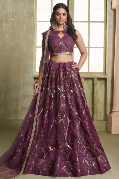 Wine-Colour-Semi-Stitched-Butterfly-Net-Lehenga-Choli-VSLC1112526