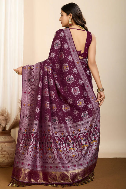 Wine Colour Soft Silk Traditional Saree VSSD1112692