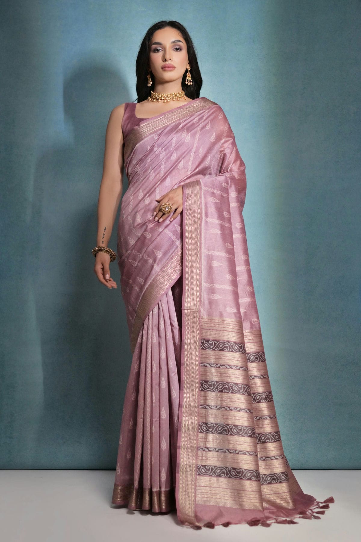 Wine Colour Tussar Silk Saree