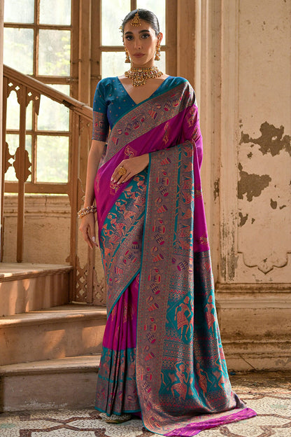 Wine-Colour-Woven-Work-Banarasi-Silk-Saree-VSSD1260012