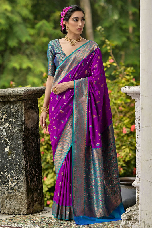 Wine-Colour-Woven-Work-Banarasi-Silk-Saree-VSSD1260018