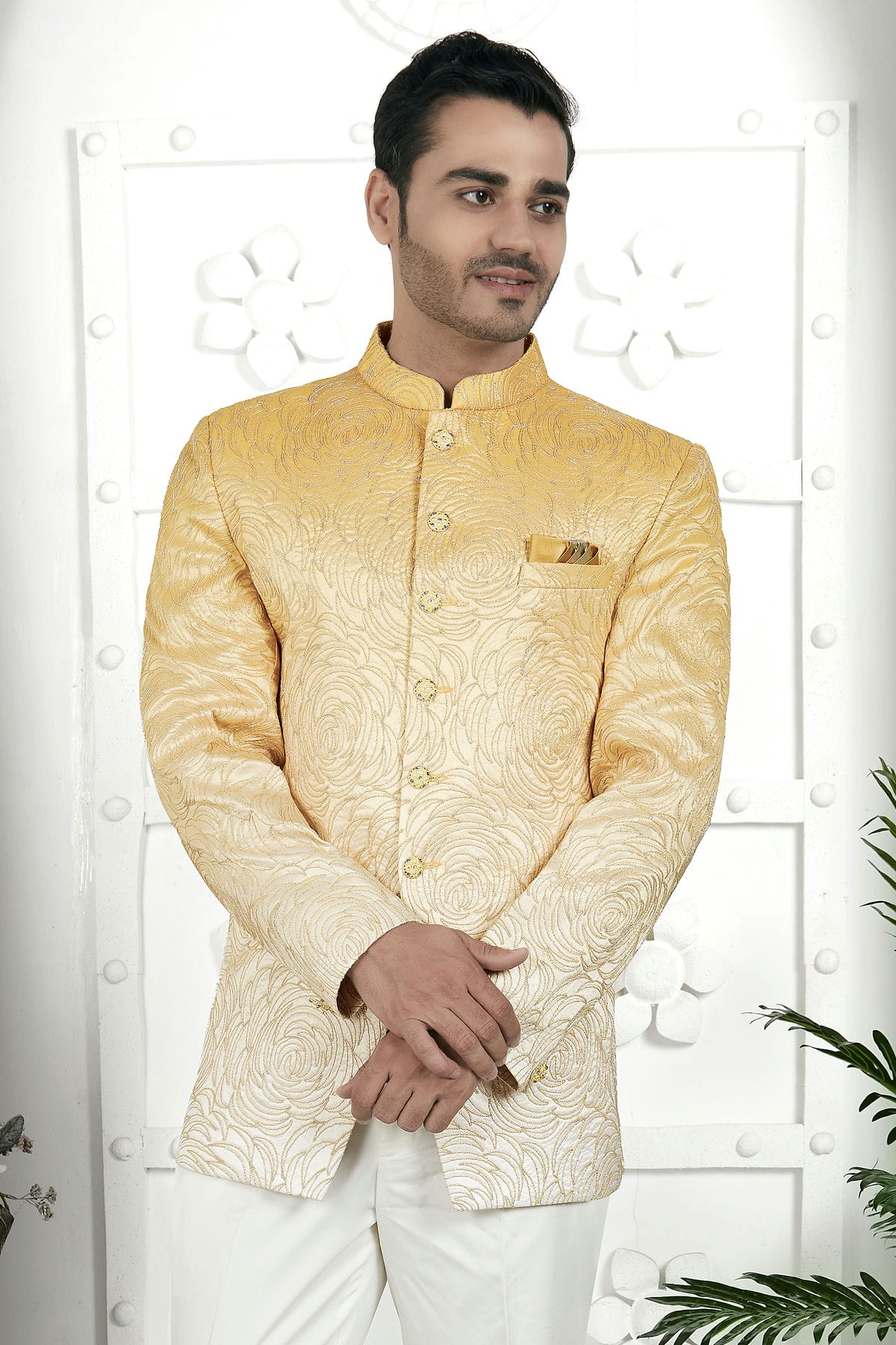 Yellow Colour Art Silk Jodhpuri Jacket VSJP1230110