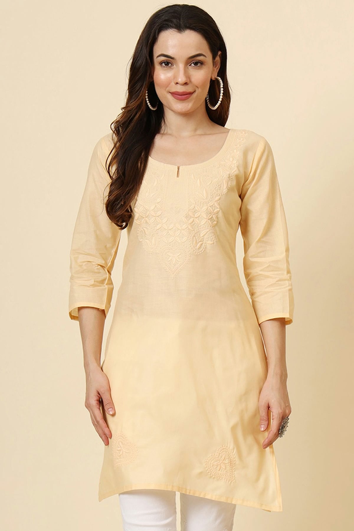 Yellow Colour Cotton Readymade Top