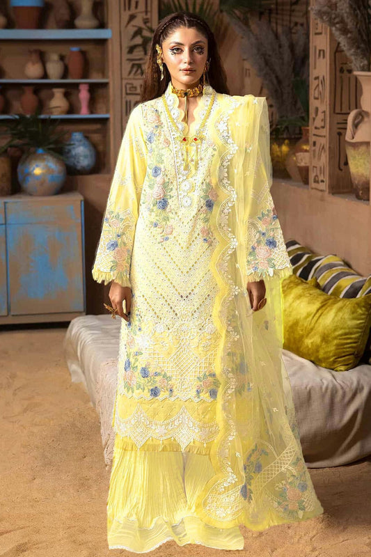 Yellow Colour Cotton Semi Stitched Pakistani Suit