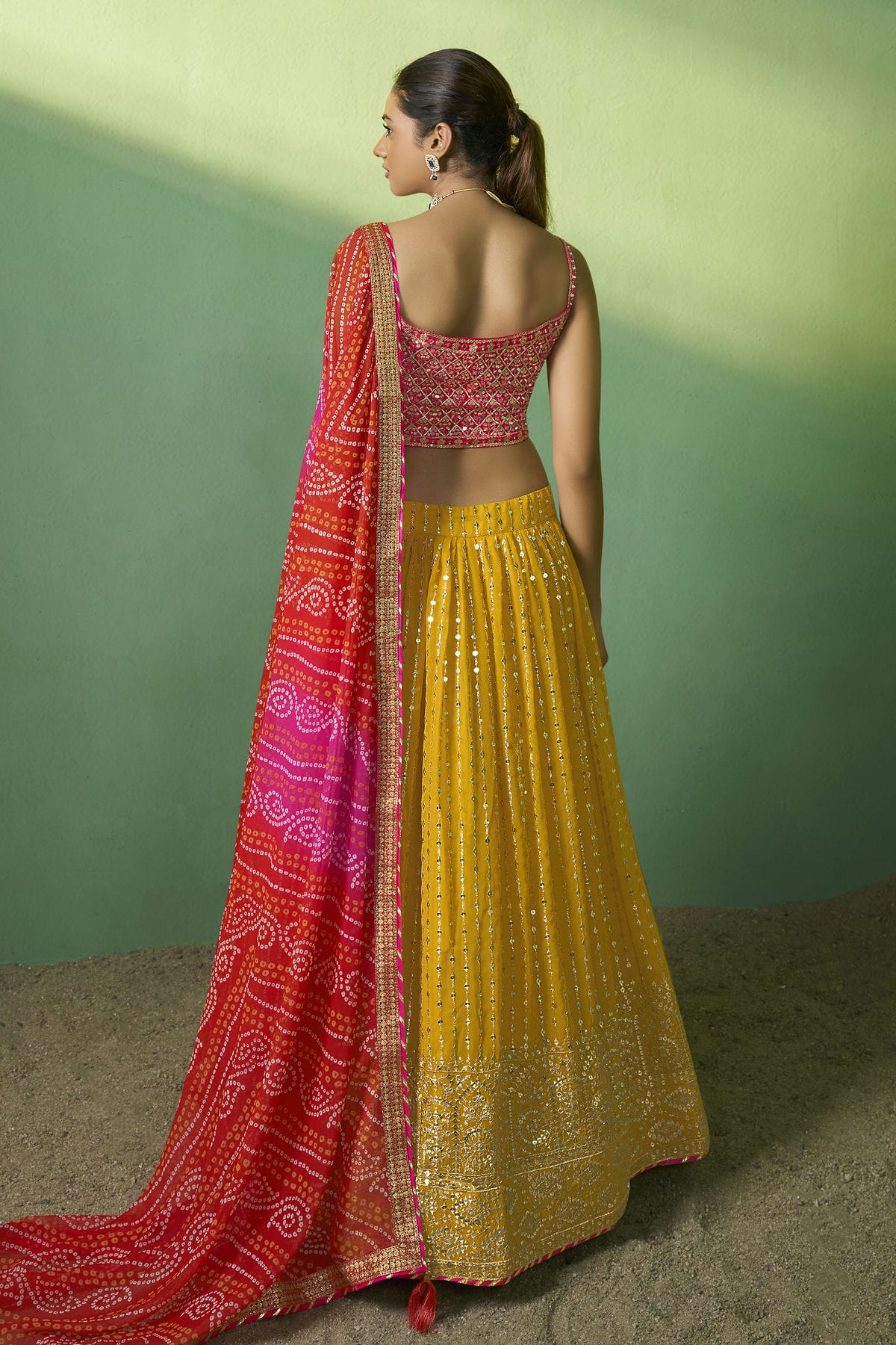 Yellow Colour Embroidery Georgette Lehenga Choli