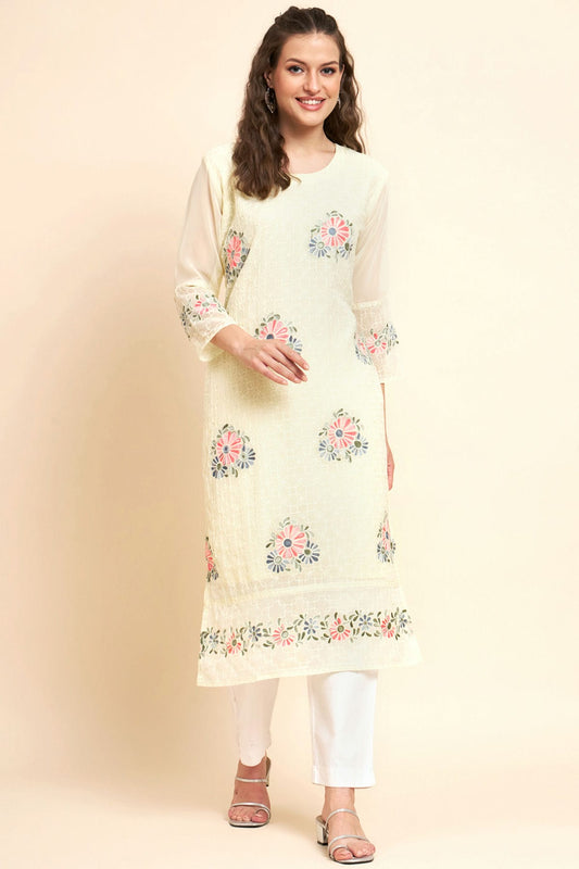 Yellow Colour Georgette Kurti