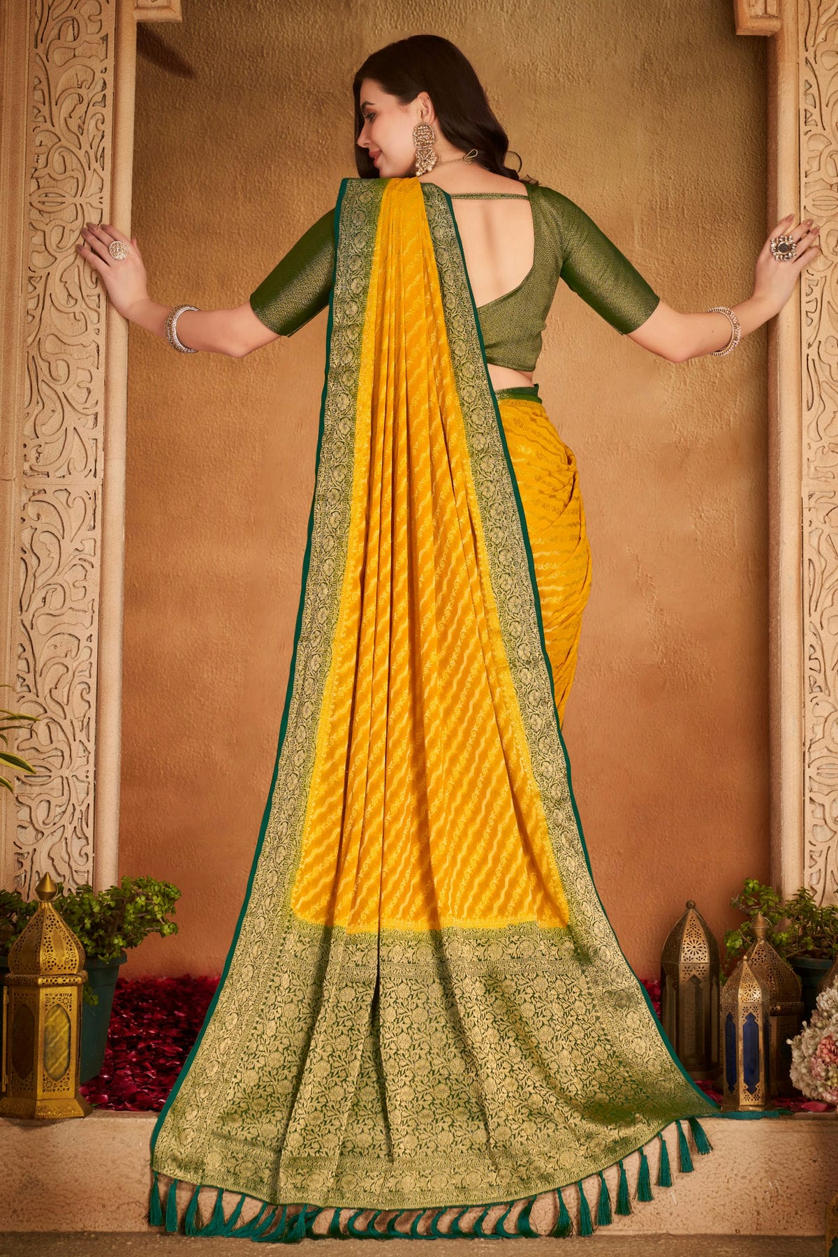 Yellow Colour Georgette Traditional Saree VSSD1112140