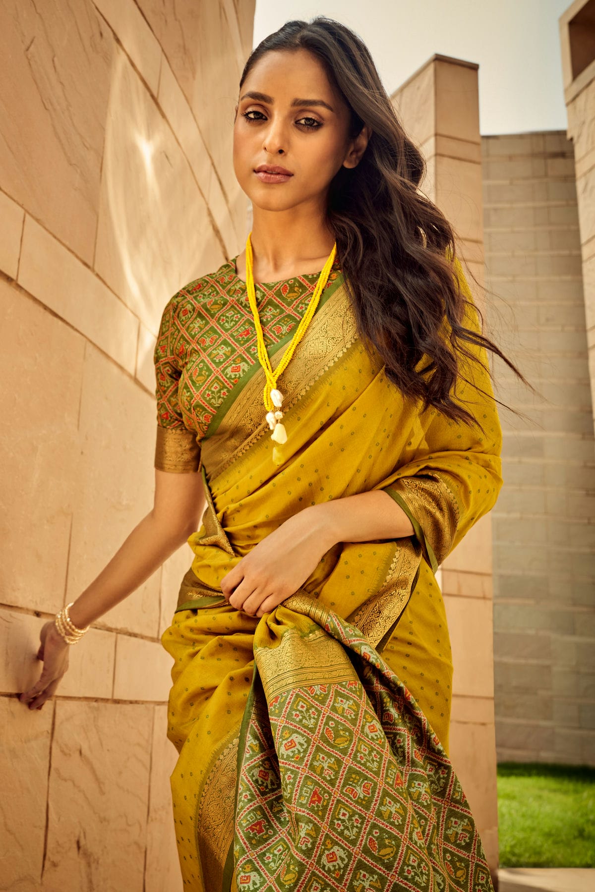 Yellow Colour Handloom Silk Saree