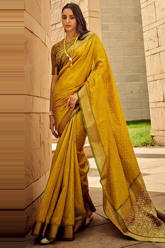 Yellow Colour Handloom Silk Saree