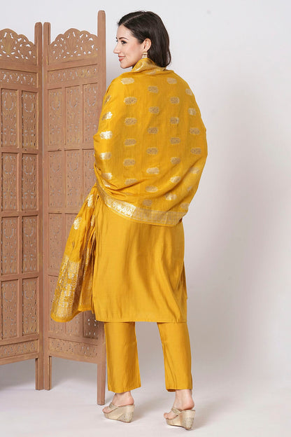 Yellow Colour PV Chanderi Stitched Salwar Suit VSSS1111488