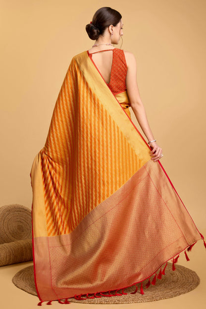 Yellow Colour Patola Silk Saree