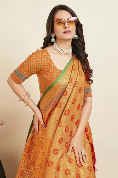 Yellow Colour Patola Silk Saree