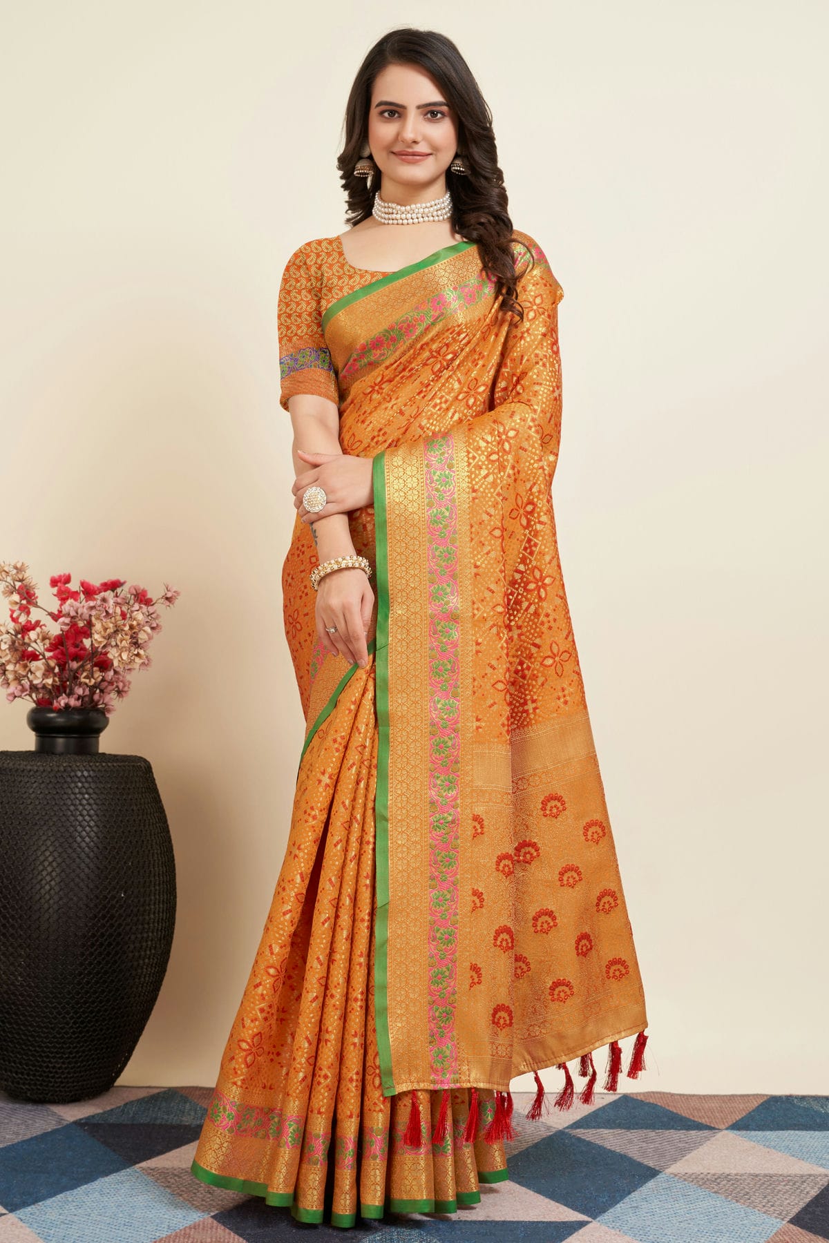 Yellow Colour Patola Silk Saree