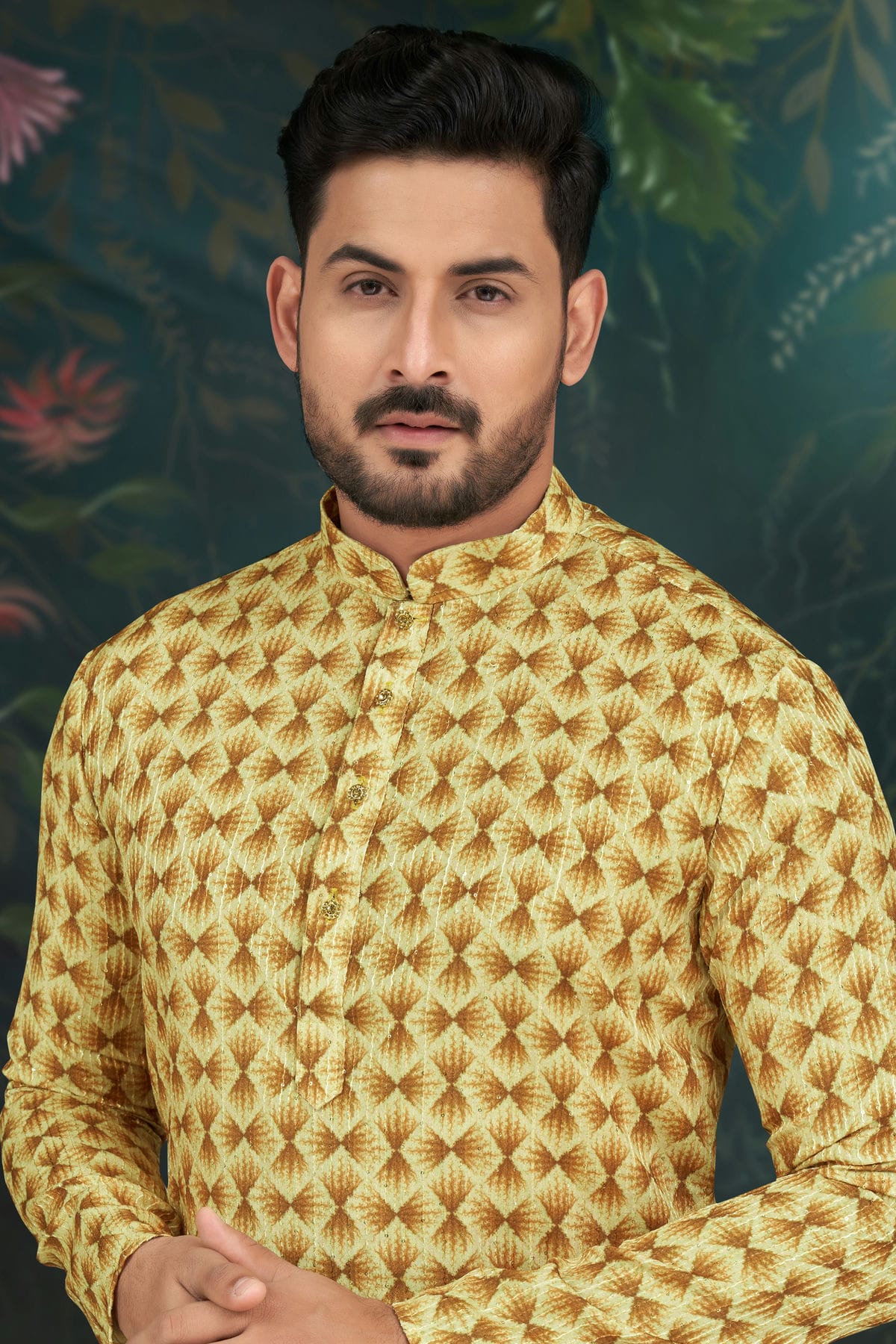 Yellow Colour Rayon Kurta Pajama VSKP1040491