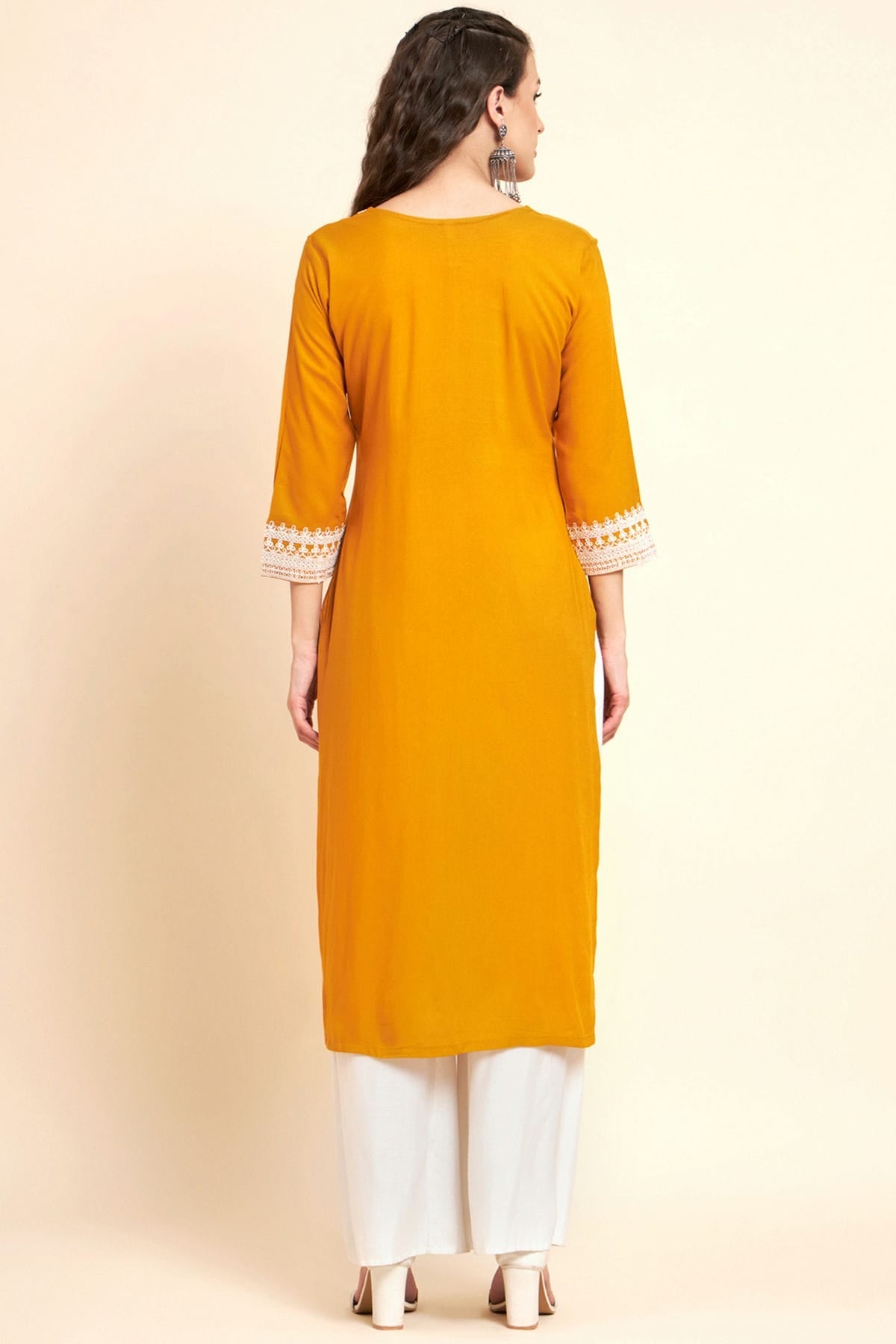 Yellow Colour Rayon Kurti VSKR1111071