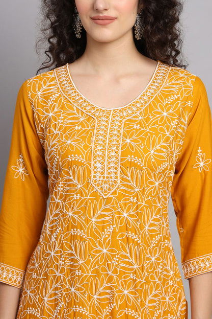 Yellow Colour Rayon Kurti VSKR1111098