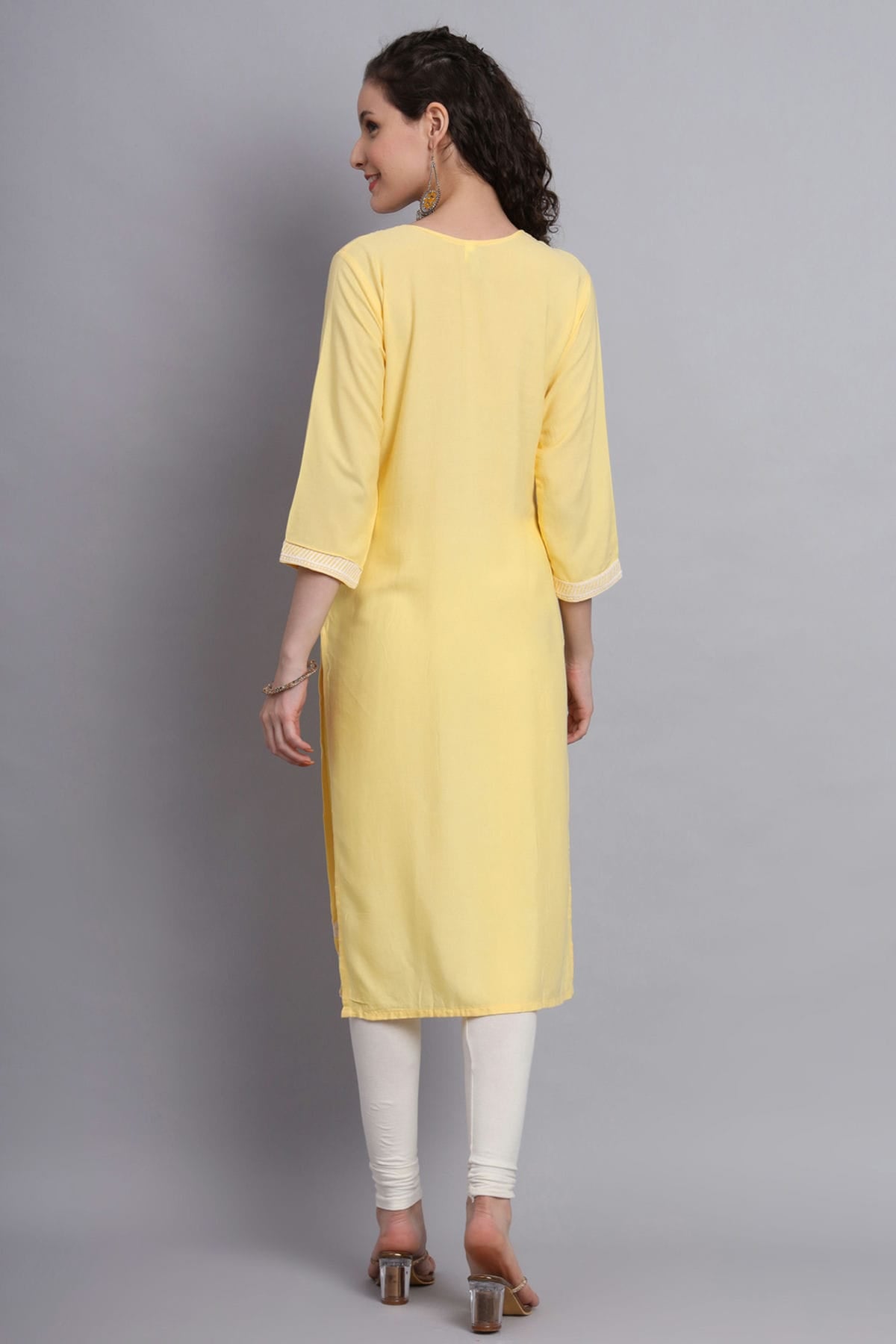 Yellow Colour Rayon Kurti VSKR1111152