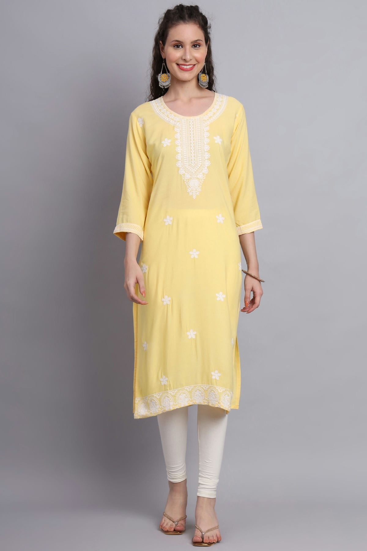 Yellow Colour Rayon Kurti